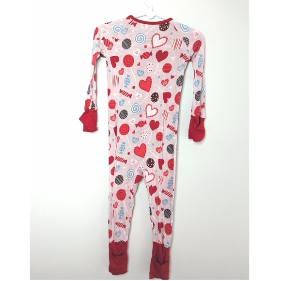Little Sleepies 12-18 months Gray Sweet Valentine Hearts Bamboo Zippy VGUC - Picture 3 of 9